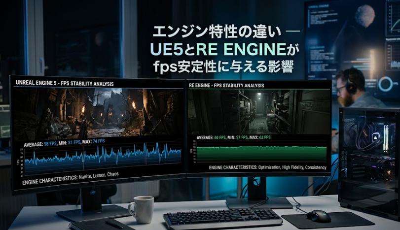 エンジン特性の違い ― UE5とRE ENGINEがfps安定性に与える影響