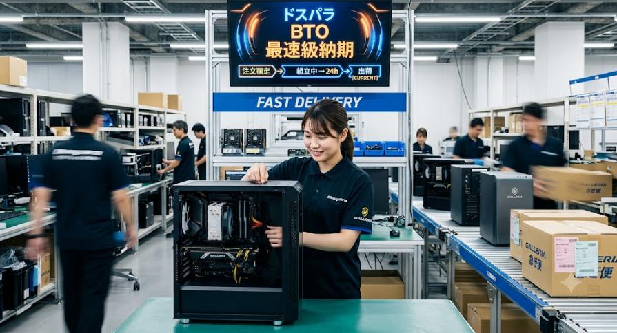 ドスパラはBTOの中でも納期が早い
